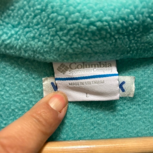 Columbia Turquoise Fleece Zip-up Sz L - Picture 2 of 10